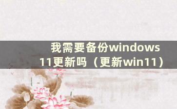 我需要备份windows 11更新吗（更新win11）